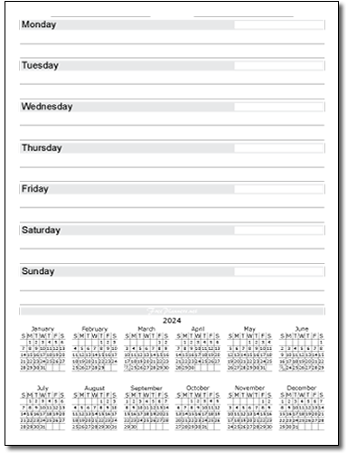 2024 Monthly Calendar Planner Style 3