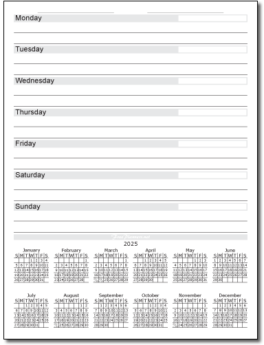 2025 Monthly Calendar Planner Style 3