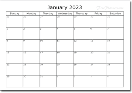 2023 Monthly Calendar Planners