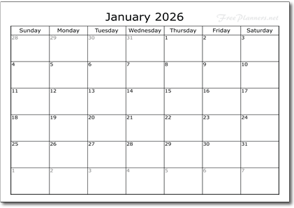 2026 Monthly Calendar Planners