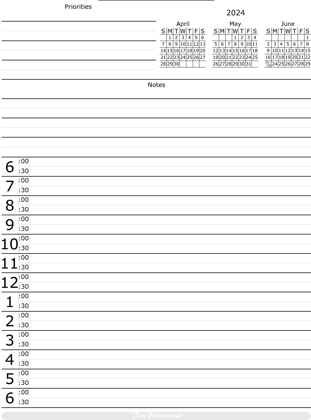 2024 Monthly Calendars - Monthly Calendar Planner - Free Planners